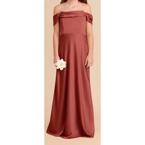 Birdy Grey Mini Junior Bridesmaid Dress - Matte Satin Spice - Junior M (7/8)